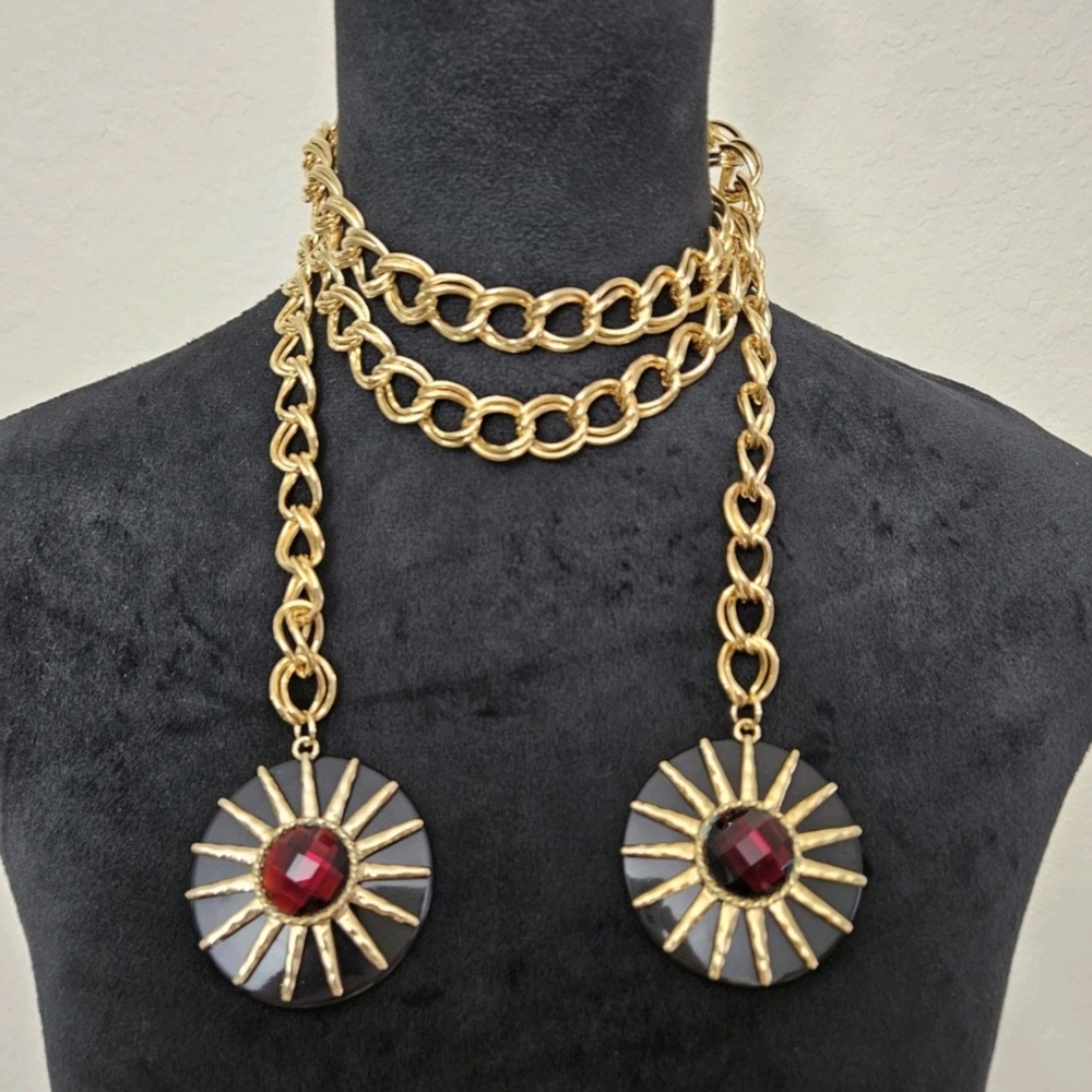 Vintage Lariat Style Beautiful Versatile Gold Chain Belt - Picture 14 of 17